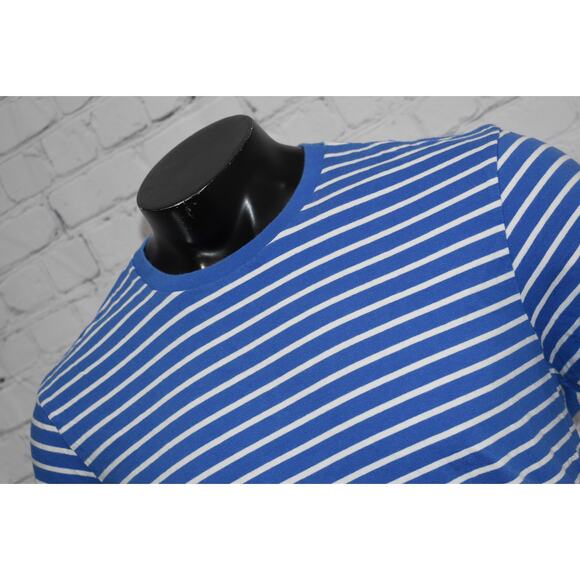 J Crew Shirt Mens Size XL Cotton Blue Striped Short Sleeve - Picture 5 of 5